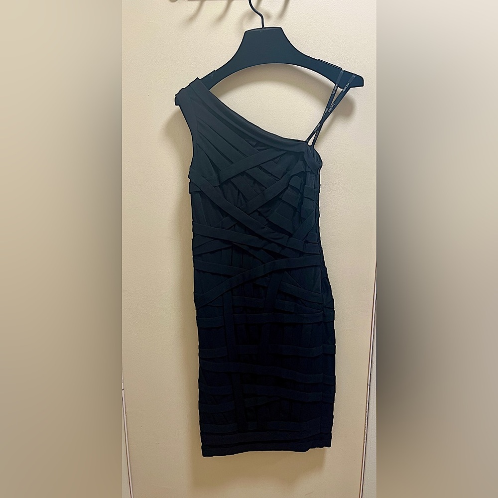 Tadashi Shoji one shoulder bandage dress